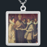 Giftermål av Catherine de Medici Silverpläterat Halsband<br><div class="desc">Giftermål av Catherine de Medici | vid Jacopo Chimenti Empoli | konstläge: Villadellaen Petraia,  Florence,  italien | som den italienska konstnären | avbildar samlingen,  numrerar: XIR165574</div>