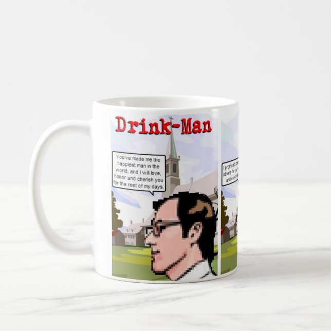 "Giftermål av Drink-Manen" kaffemugg (Vänster)