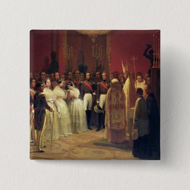 Giftermål av drottningen Isabella II Knapp (Framsida)