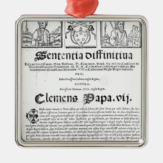 Giftermål av Henry VIII och Catherine av Aragon Julgransprydnad Metall (Framsidan)