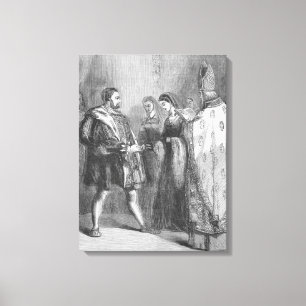 Giftermål av Henry VIII och den Catherine parren Canvastryck
