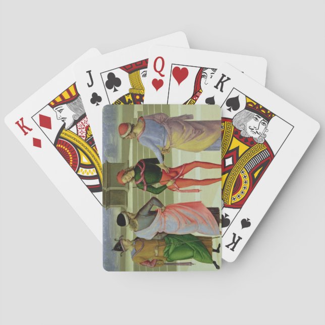 Giftermål av oskulden, specificerar av fyra manar casinokort (Baksidan)