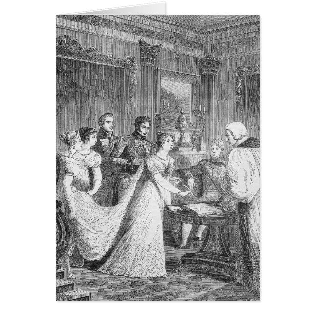 Giftermål av princessen Charlotte av Hälsningskort (Framsidan)