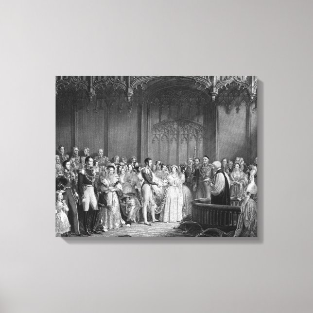 Giftermål av Queen Victoria och Prince Albert Canvastryck (Framsida)