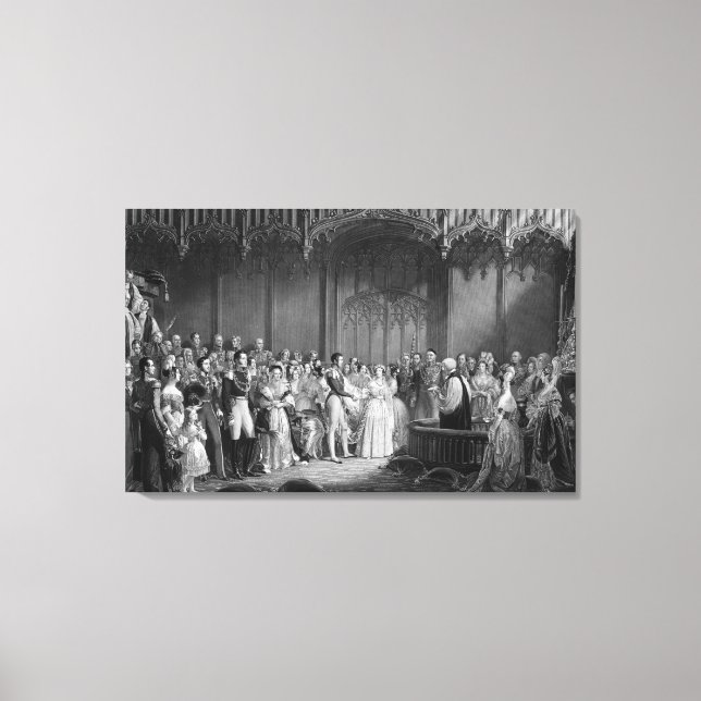 Giftermål av Queen Victoria och Prince Albert Canvastryck (Framsida)