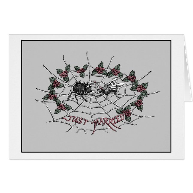 Giftermål av spindeln och det klipska kortet hälsningskort (Framsidan Horizontal)
