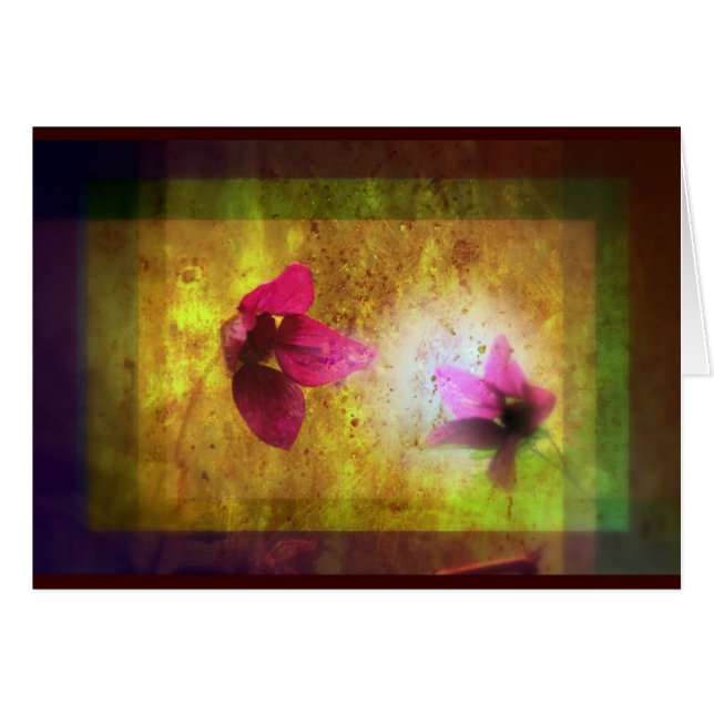 giftermål av Titania; Duett för laxbärblommigt Hälsningskort (Framsidan Horizontal)