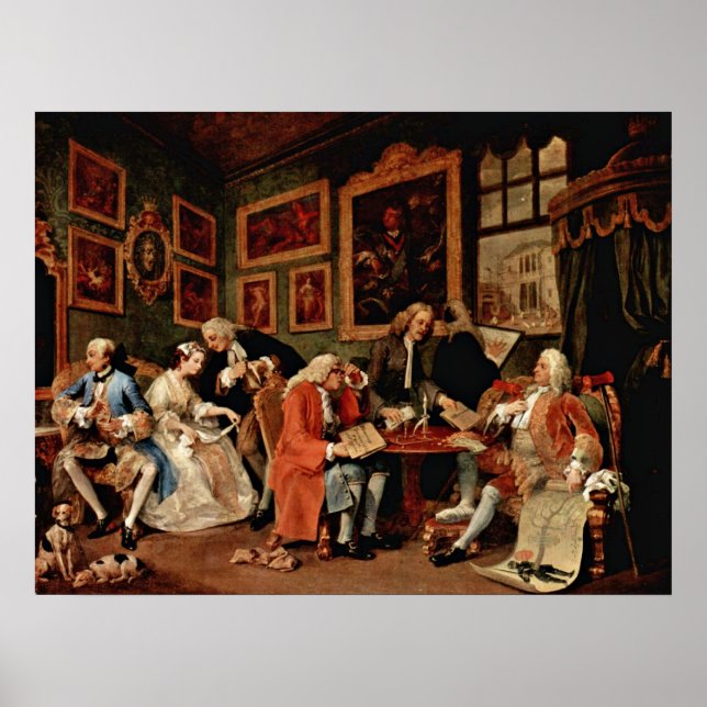 Giftermål-avtalet av William Hogarth Poster (Framsidan)