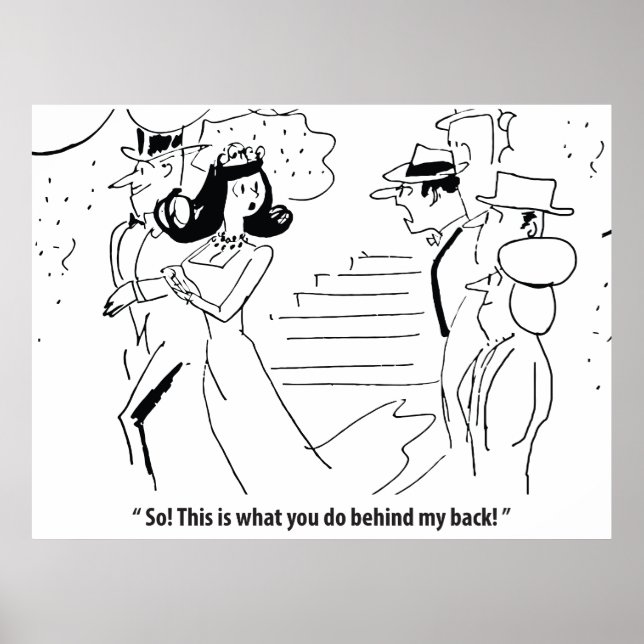 Giftermål bakom hans rygg, humoristisk poster (Framsidan)