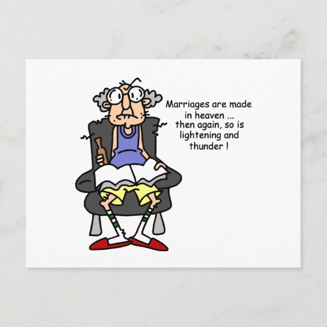Giftermål, Blixten, Thunder Humor Vykort (Framsida)