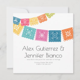 Giftermål - Boda - Bröllop Papel Picado Inbjudningar