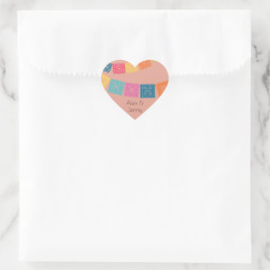Giftermål - Bröllop Papel Picado Wedding Favor Hjärtformat Klistermärke