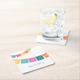 Giftermål - Bröllop Papel Picado Wedding Favor Underlägg Papper Kvadrat