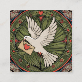Giftermål Celebrant Art nouveau Stil Fyrkantigt Visitkort