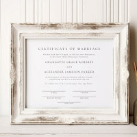 Giftermål-certifikat för enkel Elegant
