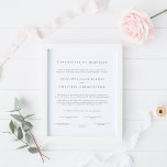 Giftermål-certifikat för enkel modern Elegant Poster<br><div class="desc">Giftermål-certifikat för enkel modern Elegant Poster</div>