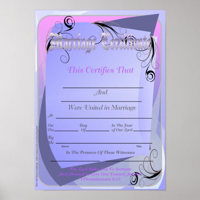 Giftermål-certifikat Poster (Framsidan)