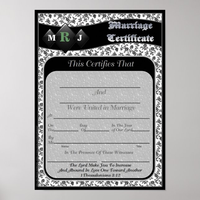 Giftermål-certifikat Poster (Framsidan)