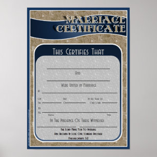 Giftermål-certifikat Poster