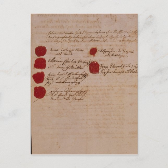 Giftermål certifikat Wolfgang, Mozart och Weber Vykort (Framsida)