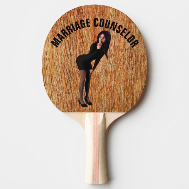 GIFTERMÅL COUNSELOR BRÖLLOP GIFT Ping Pong Paddle Pingisracket (Framsidan)