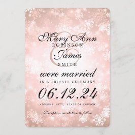 Giftermål/Elopement Copper Winter Wonderland Inbjudningar