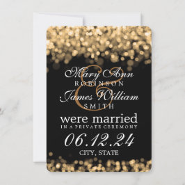 Giftermål/Elopement Guld Ljus Meddelande
