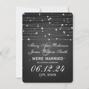 Giftermål/Elopement Sparkling Linjer Black Meddelande