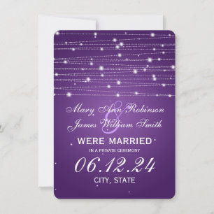 Giftermål/Elopement Sparkling Linjer Lila Meddelande