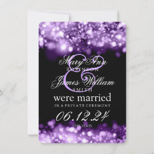 Giftermål Elopement Sparkling Ljus Lila Meddelande