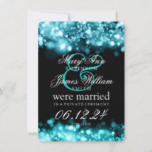 Giftermål Elopement Sparkling Ljus Turquise Meddelande