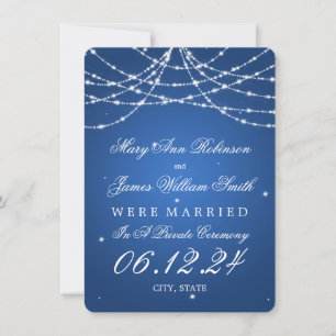 Giftermål/Elopement Sparkling String Blue Meddelande
