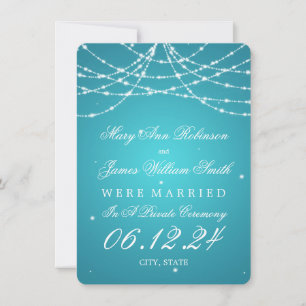 Giftermål/Elopement Sparkling String Turcos Meddelande