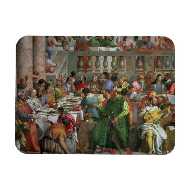 Giftermål-festen i Cana, detaljerna i banketeringe Magnet (Horisontell)