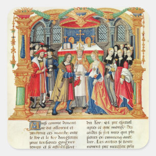 Giftermål från Maria of Burgundy och Maximilian I Fyrkantigt Klistermärke