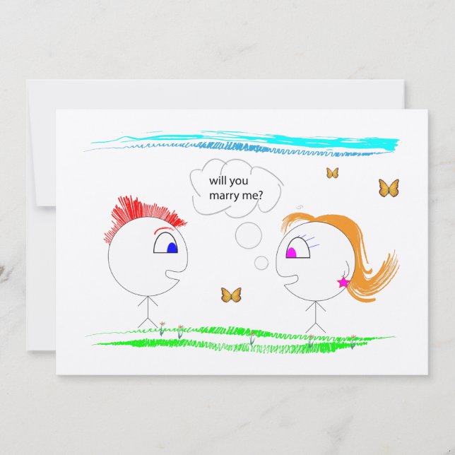 Giftermål frieri av Lili - MARRY ME Inbjudningar (Framsida)