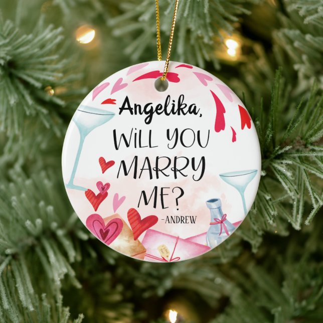 Giftermål Frieri | Kommer du att gifta mig? Anpass Julgransprydnad Keramik (Träd)