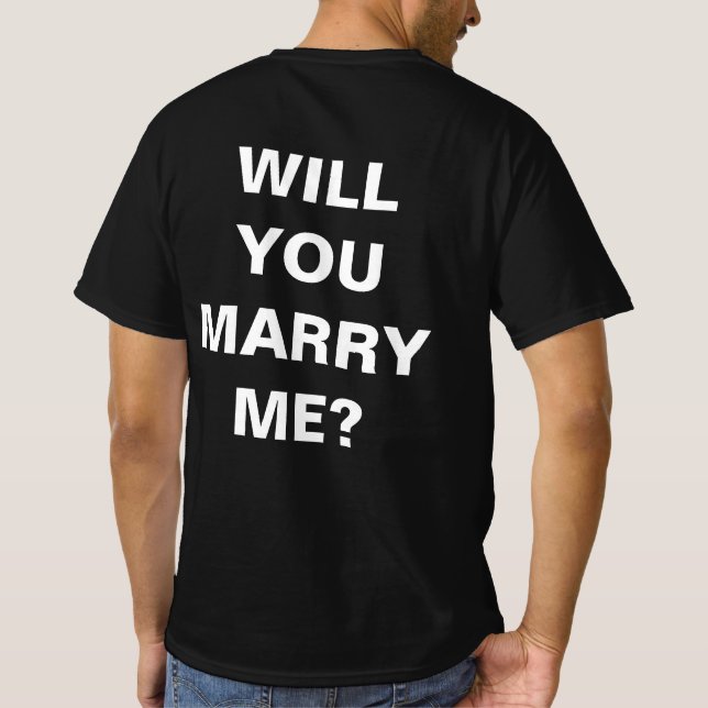 Giftermål frieri skjortan. Vill du gifta dig med m T Shirt (Baksida)