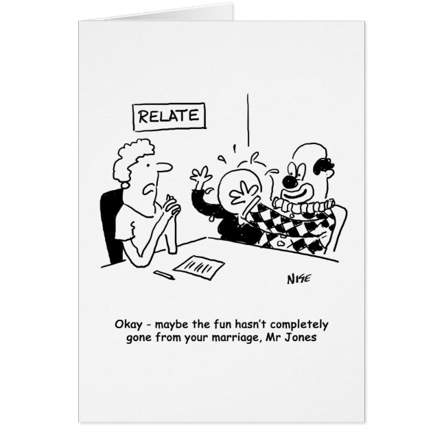 Giftermål Guidance. Roligten är inte helt borta Hälsningskort (Framsidan)