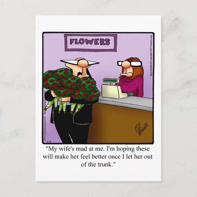 Giftermål Humor vykort ’Spectickles’ (Framsida)