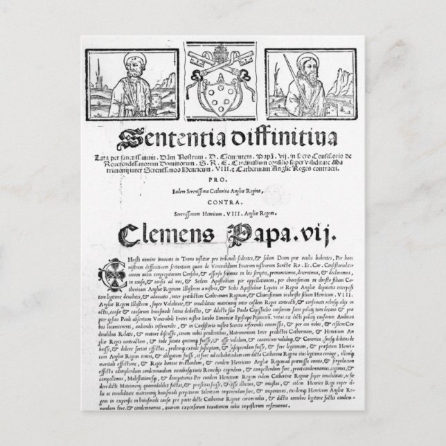 Giftermål i Henry VIII och Catherine of Aragon Vykort (Framsida)