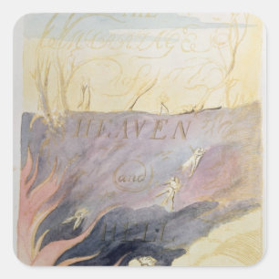 Giftermål i himlen och helvetet fyrkantigt klistermärke