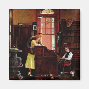 Giftermål-licens av Norman Rockwell Magnet