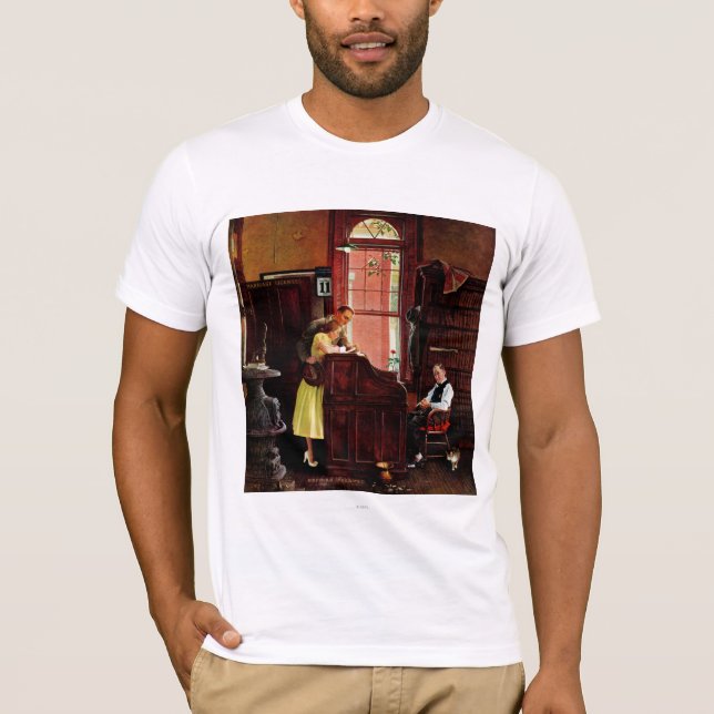 Giftermål-licens av Norman Rockwell T Shirt (Framsida)
