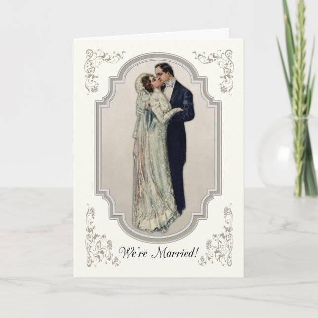 Giftermål meddelande med Victorian Couple (Framsida)