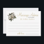 Giftermål ord ger råd till blommigten i bröllop un<br><div class="desc">Vitelfenben bouquet med lövning och löv skapar ett rådgivningskort från elegant giftermål för den nya Mr. och Mrs. Suitable för blommigten på vintern bröllop.</div>
