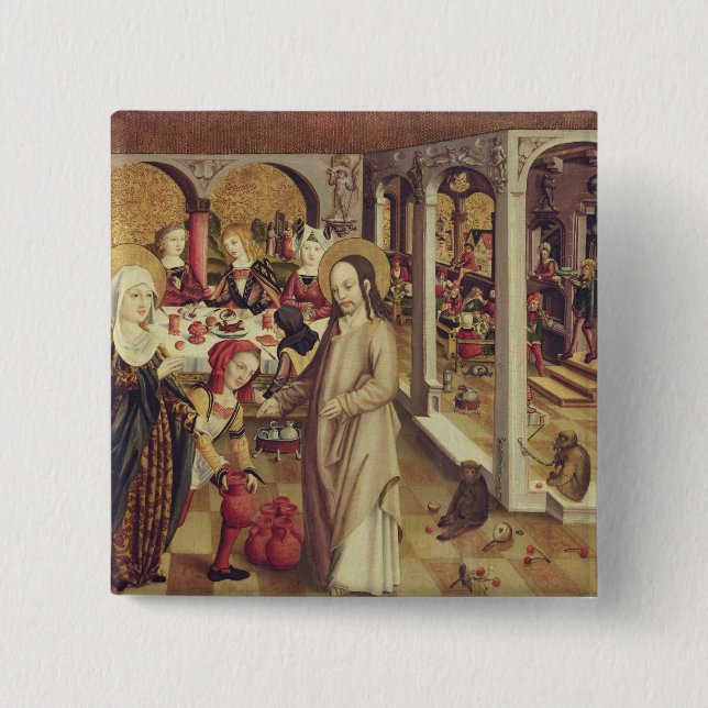 Giftermål på Cana, c.1500 Knapp (Framsida)