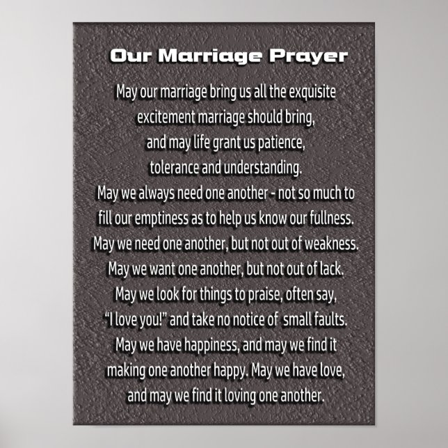 Giftermål Prayer - konst poster (Framsidan)