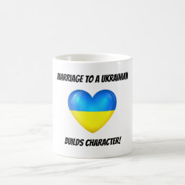 Giftermål till en ukrainare bygger teckenet kaffemugg
