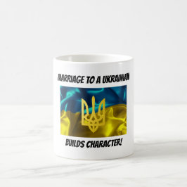 Giftermål till en ukrainare bygger teckenet kaffemugg